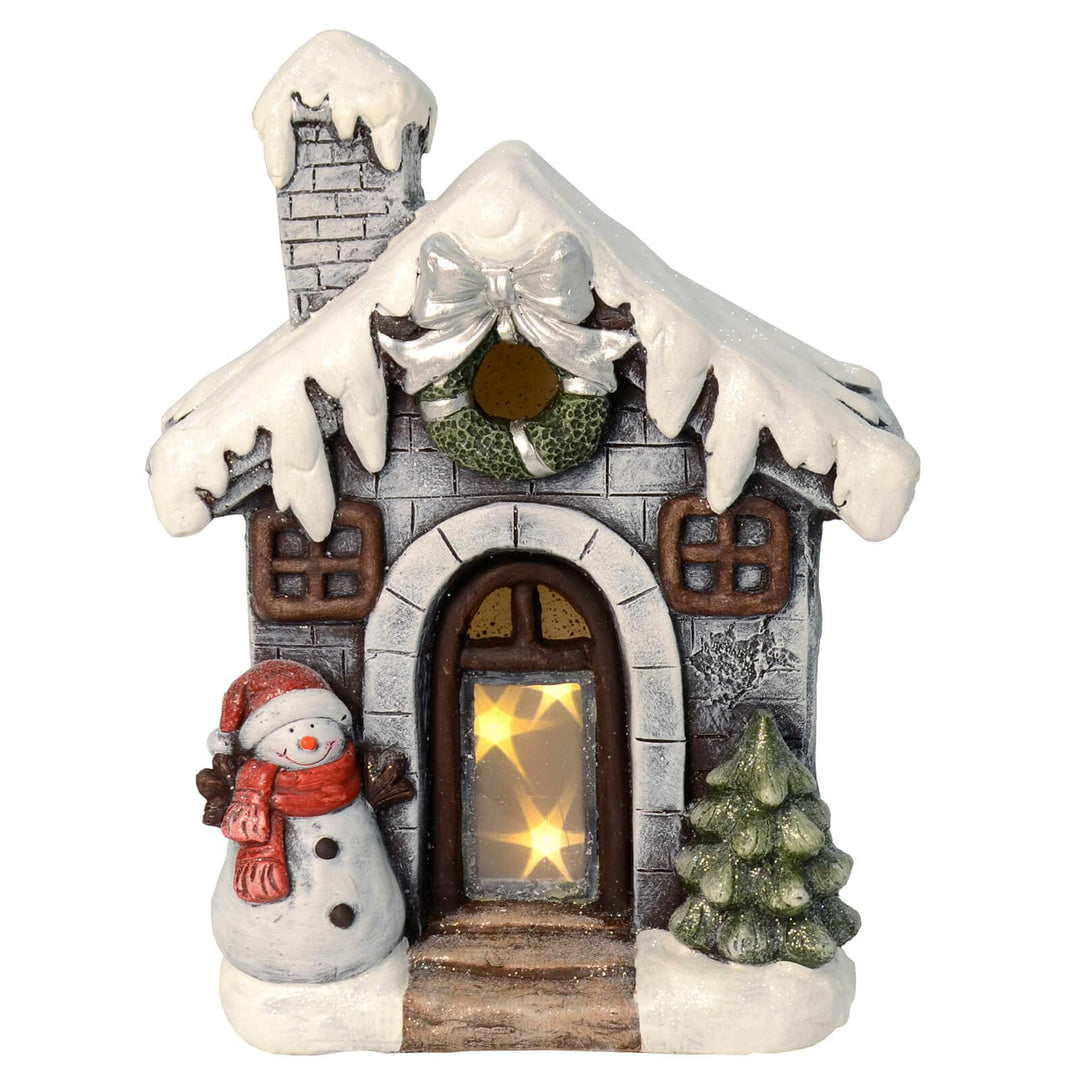 Snowman At House LED Flashing Stars Christmas Ornament 39cm