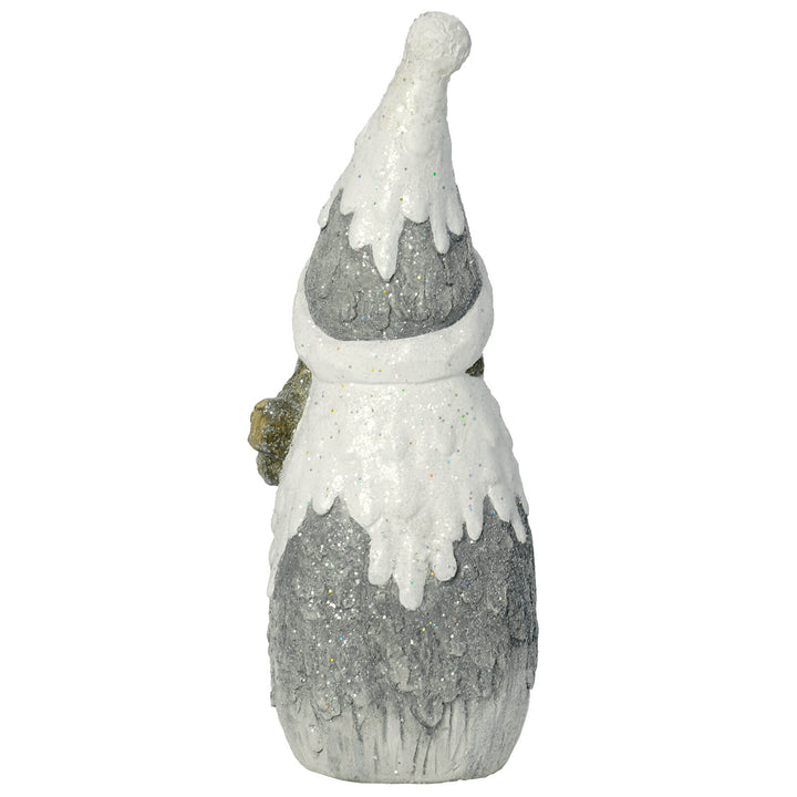 LED Snowman With Church Scene Christmas Decoration Grey White 63cm