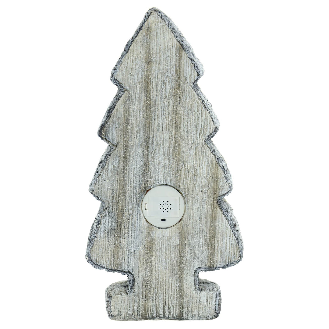 LED Christmas Tree Ceramic Ornament Grey White 51cm