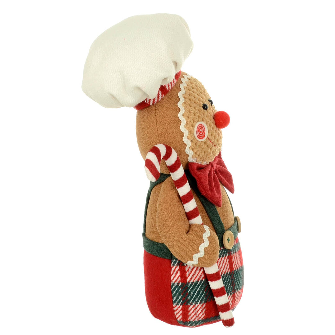 Fabric Gingerbread Figure With Sweet Christmas Decoration 34cm