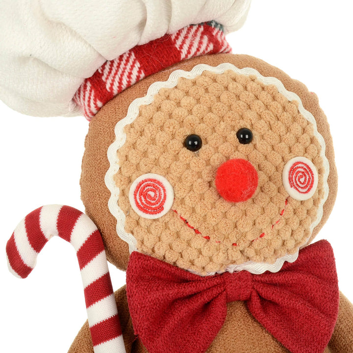 Fabric Gingerbread Figure With Sweet Christmas Decoration 34cm