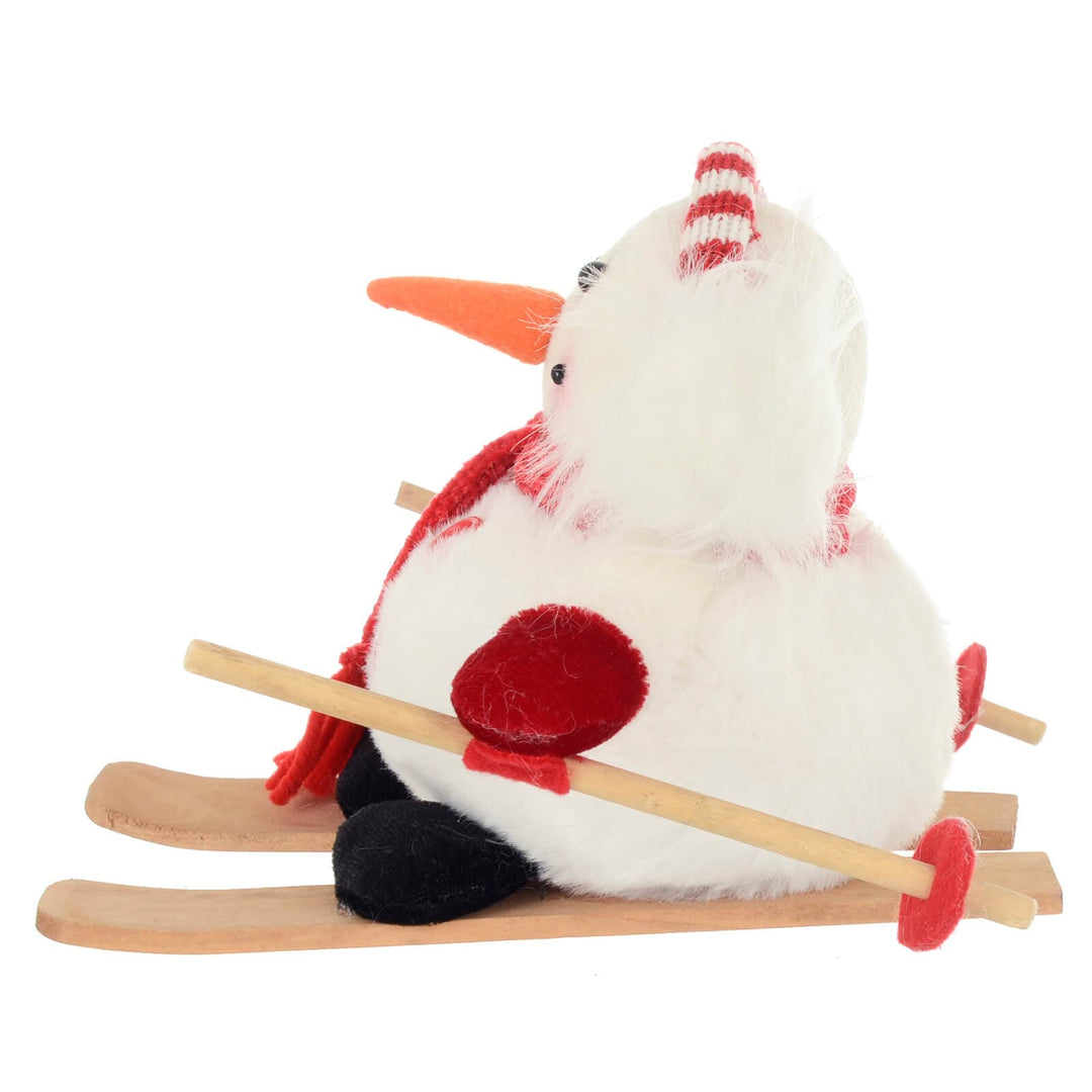 Snowman On Skis Novelty Christmas Decoration Red White 20cm