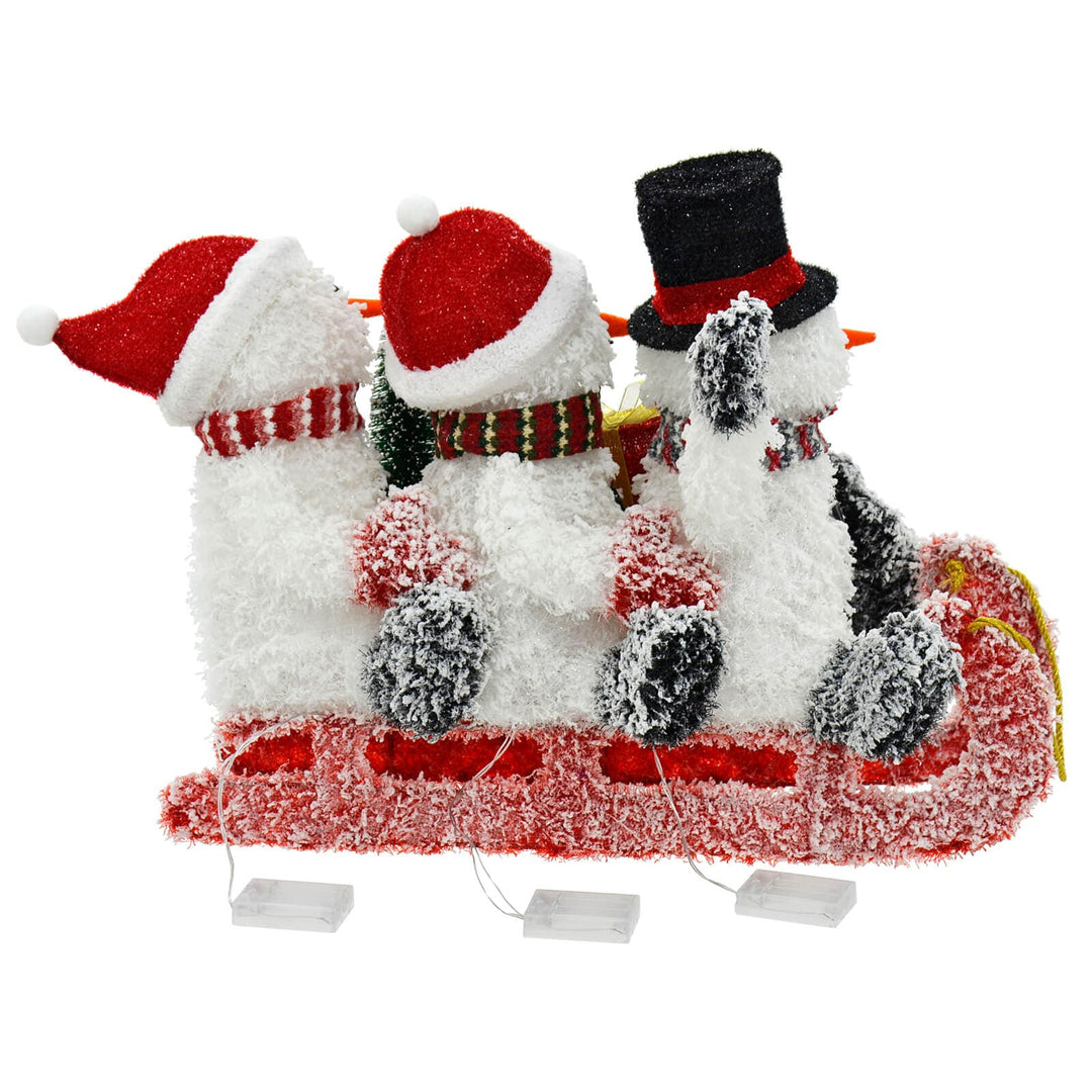 Large Light Up Snowmen on Sledge Christmas Decoration 72cm