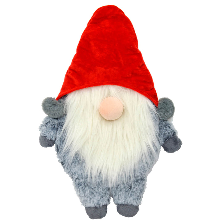 Christmas Gonk Hot Water Bottle 3D Fleece Grey Red 1 Litre