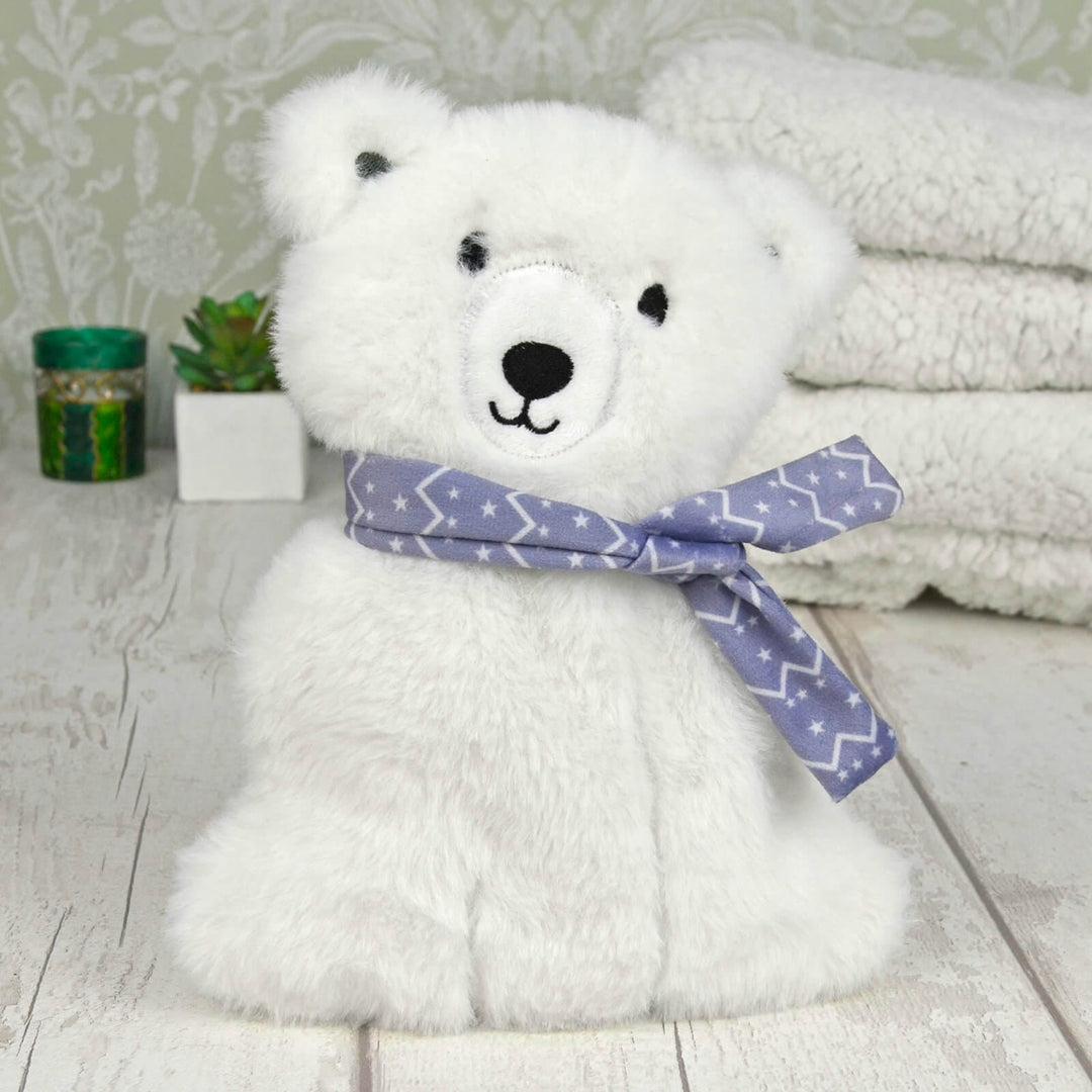 Polar Bear Heat Pack Microwave Bedtime Fleece Cover 25cm