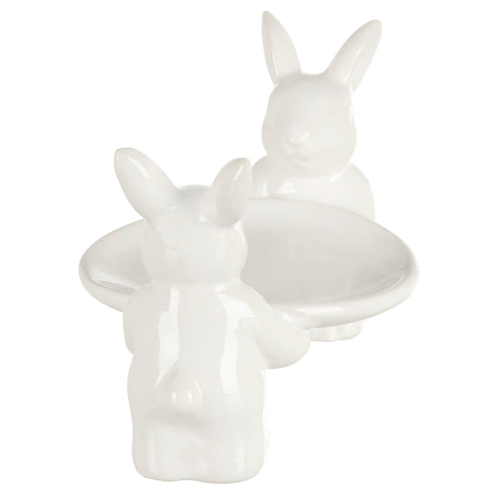 White Rabbits Easter Cake Display Plate Candy Table Decoration