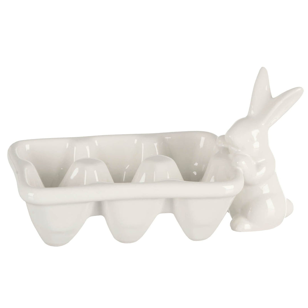 Easter Bunny Egg Carton Candy Holder White Rabbit Decoration