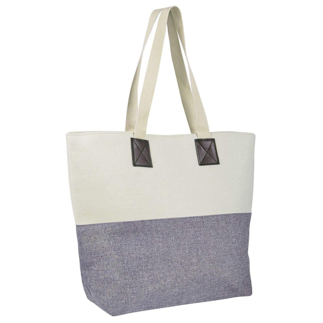 Womens Shimmer Canvas Beach Shoulder Shopping Bag Tote Grey