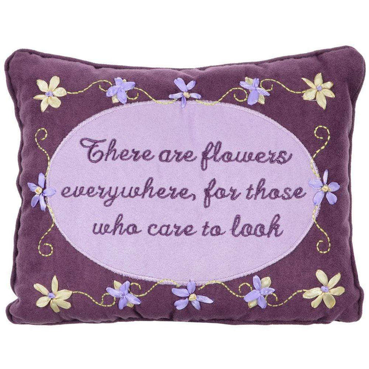 Embroidered Cushion Sentiments Message Gift Keepsake Lilac