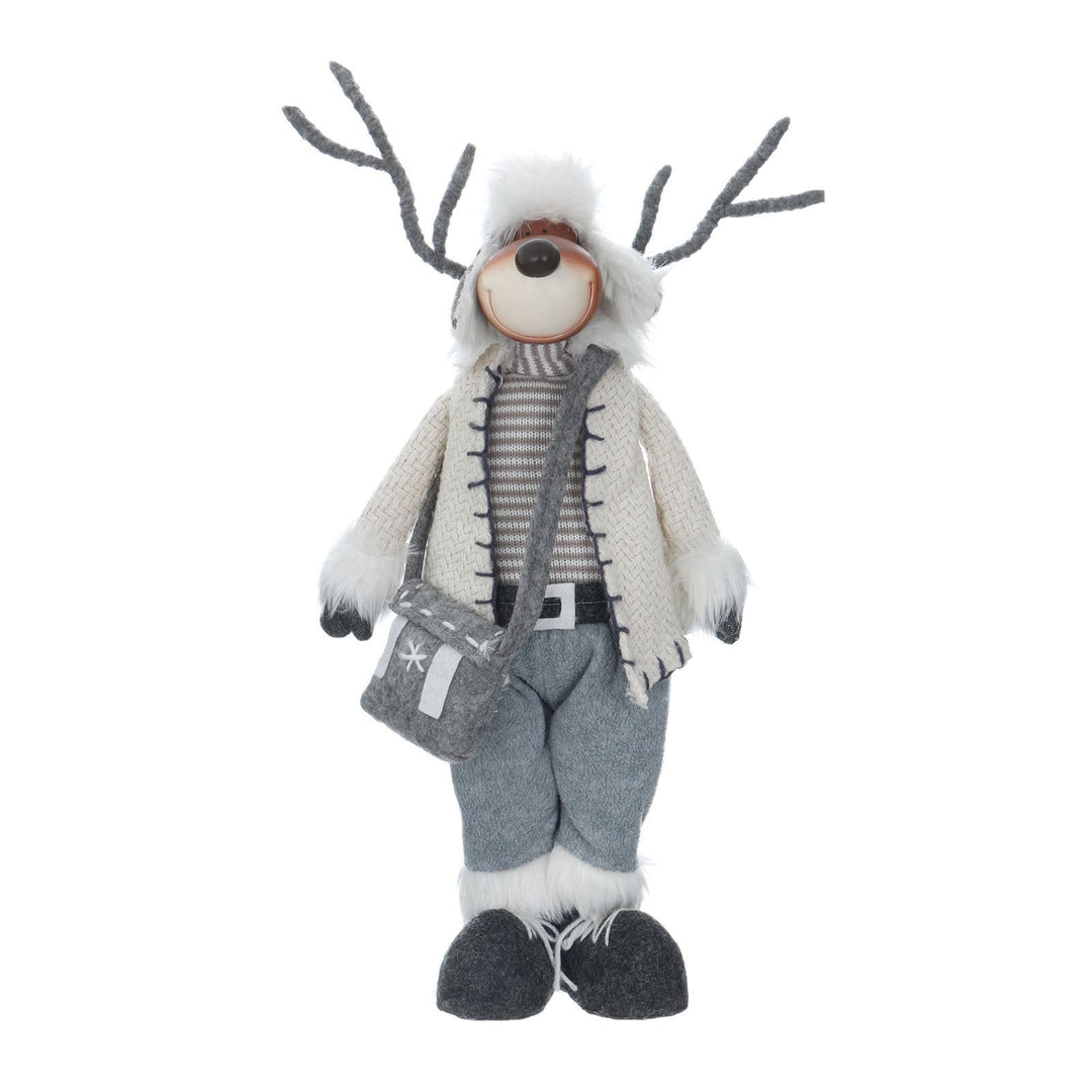 Novelty Standing Reindeer Christmas Xmas Decoration 49cm Reindeer With Bag