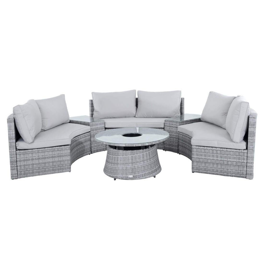 Monte Carlo Garden Sofa Set 6 Seat Grey Rattan Furniture