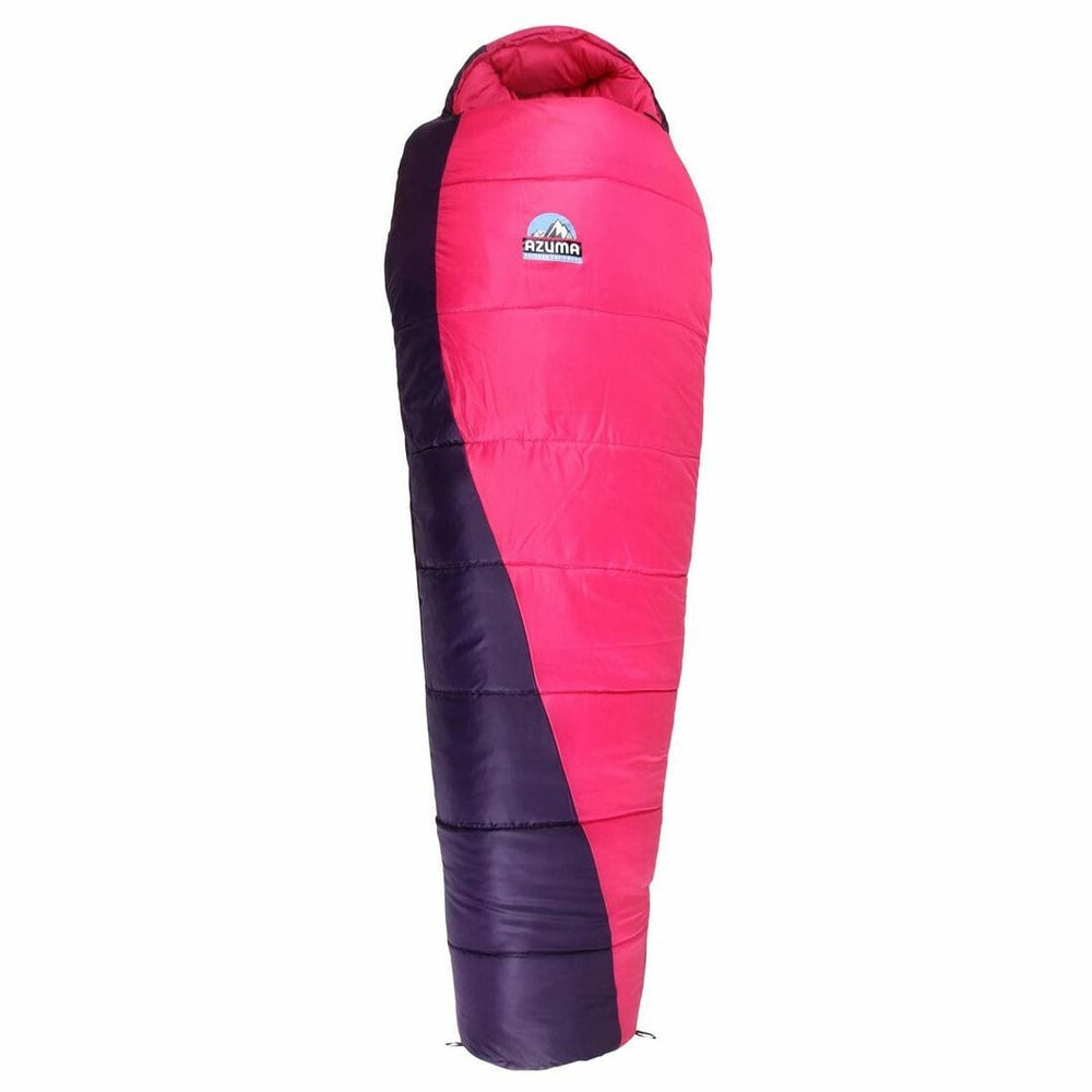 Azuma Sleeping Bag 3 Season Mummy Shaped Camping Festival Pink/Purple