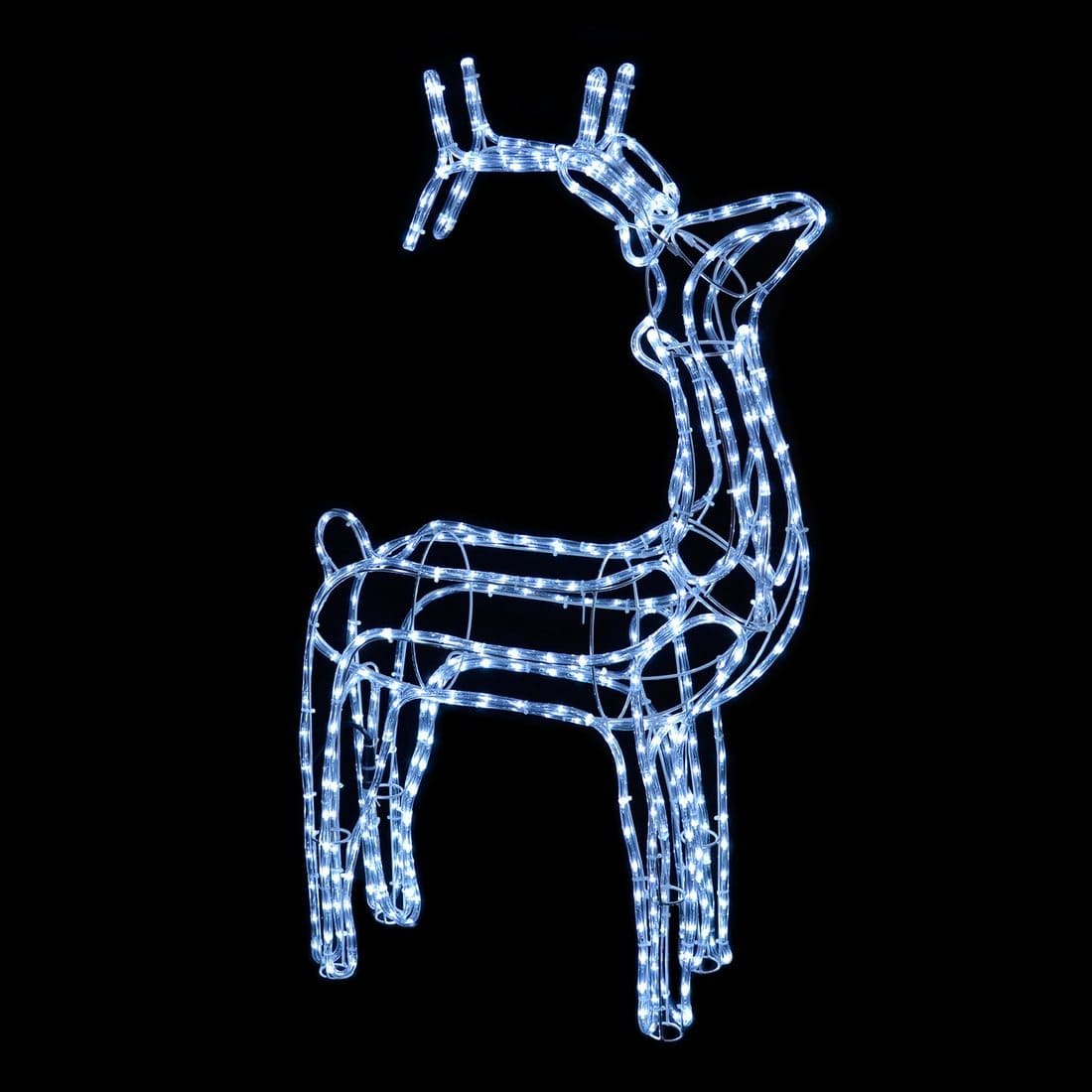 3D Standing Reindeer Rope Light White LED Xmas Outdoor – XS-Stock.co.uk